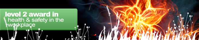 CIEH Health & Safety in the Workplace - Black background with a bright flower made out of fire