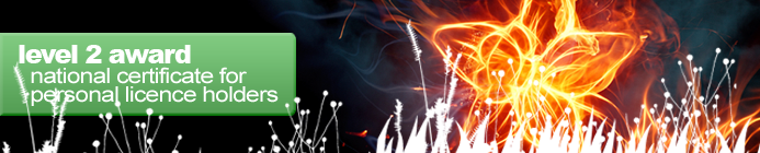 BII National Certificate for Personal Licence Holders - Black background with a bright flower made out of fire