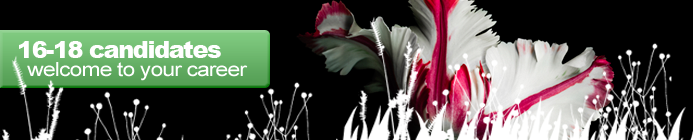 16-18 Candidates - White & pink flower on black background