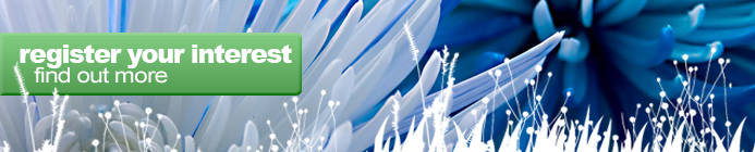 Register your Interest - White and blue flowers